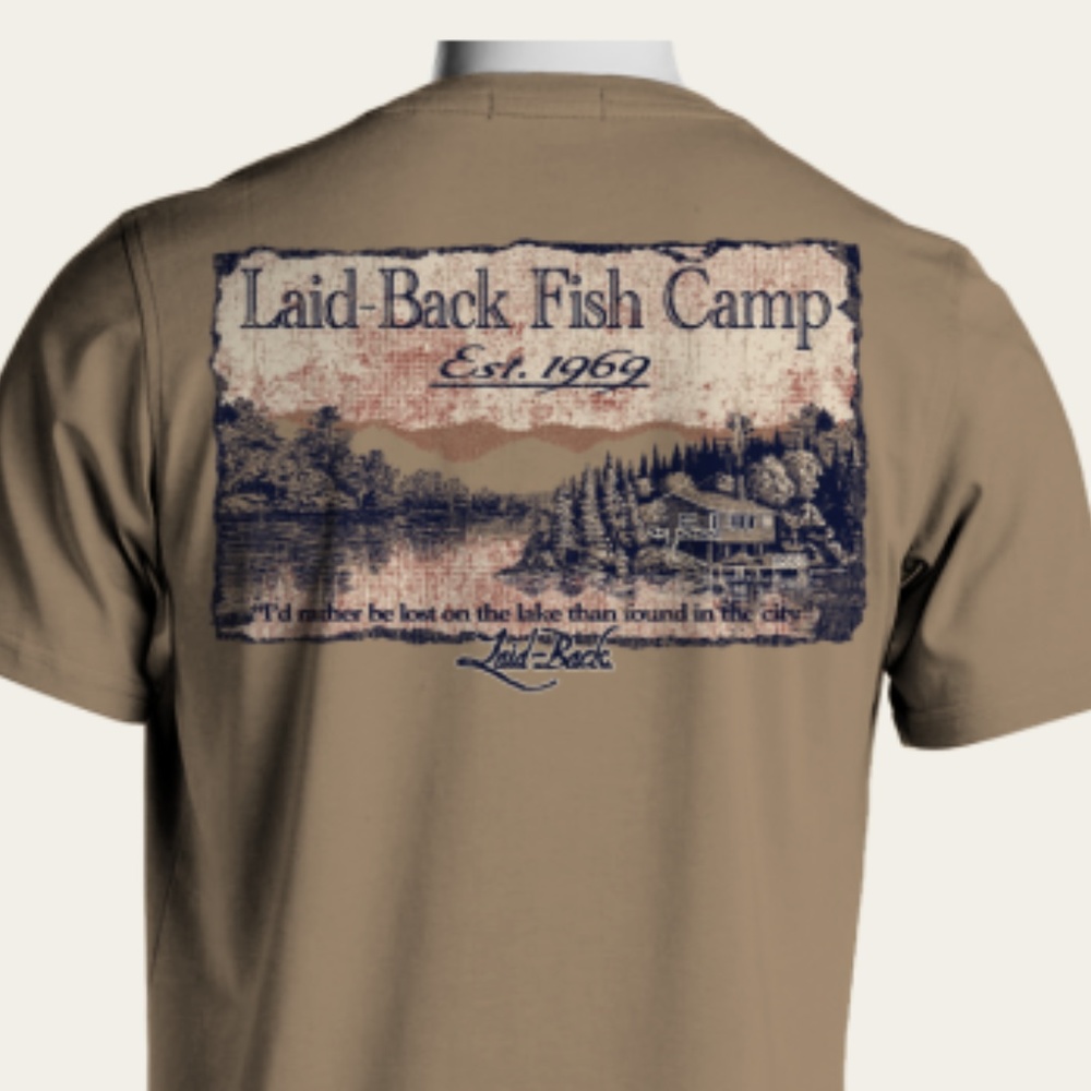 Comfort Colors Fishing Camping Mountains Cabin Lake Outdoors Cotton T-Shirt